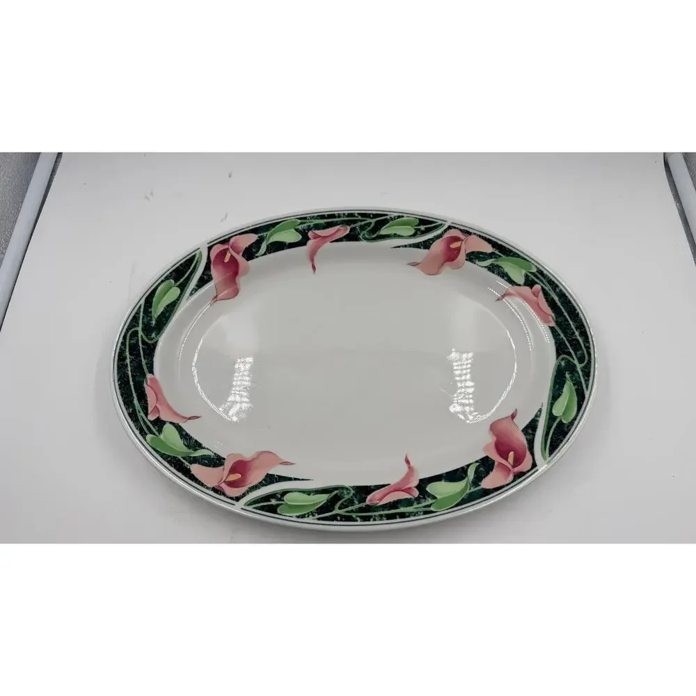 Vintage 1988 Platter and Salad Bowl Gibson Designs TRUMPS Dinnerware Collection